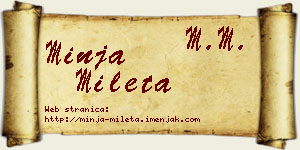 Minja Mileta vizit kartica